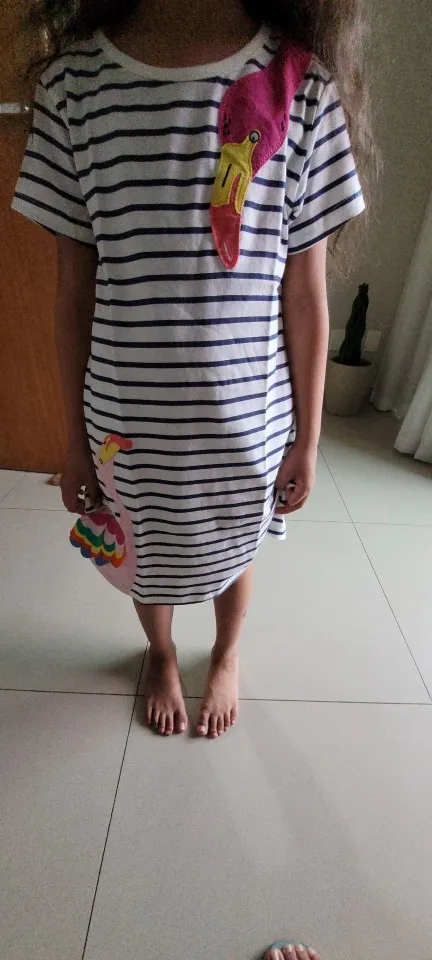 Girls Short Sleeve Sparkly Swan Tutu Mesh Dress – 2-7 Years photo review