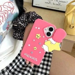 Kawaii Star Silicone Shockproof Phone Case - Cute Cartoon Protective Cover - iPhone 15 (VE304)