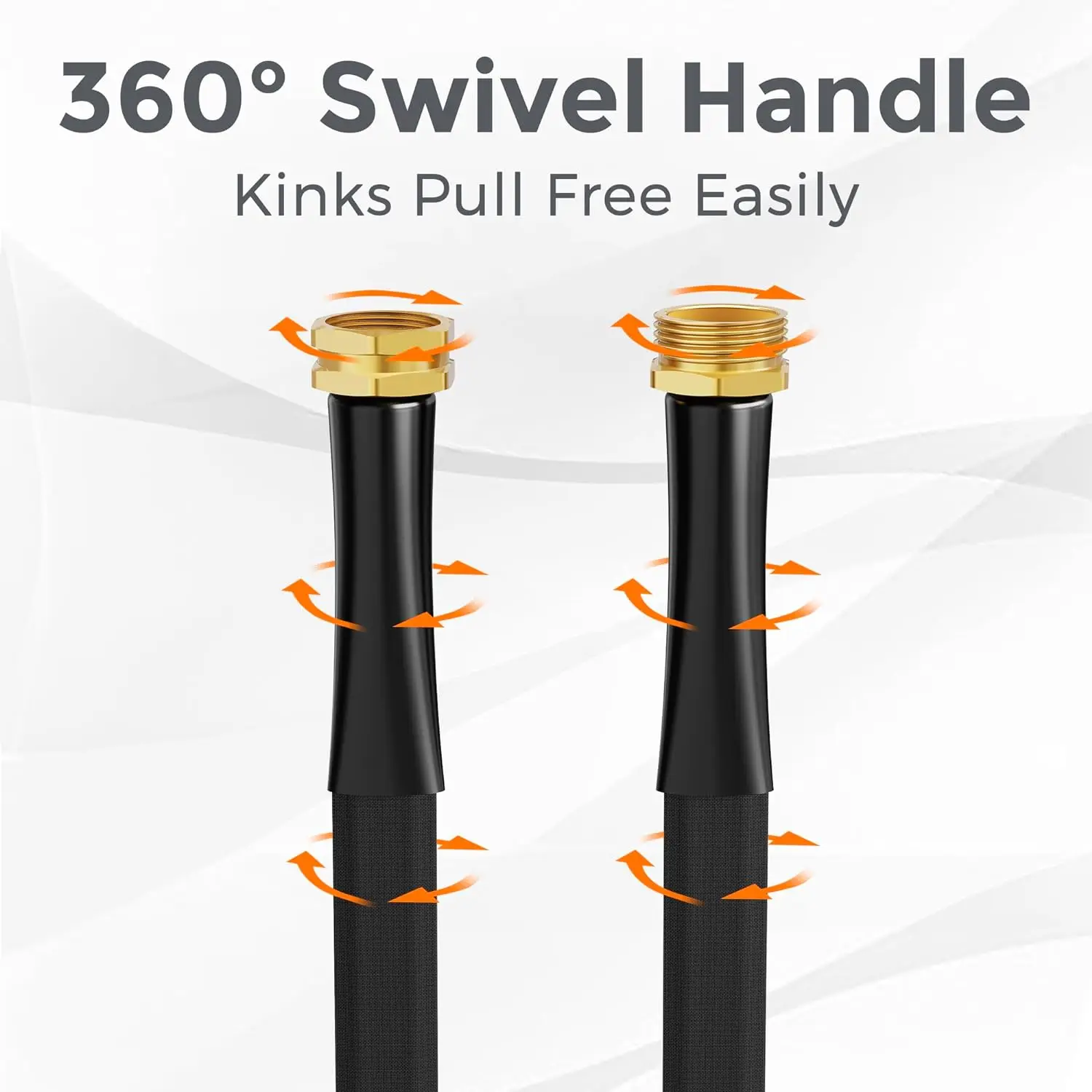 Giraffe Tools Garden Hose Lightweight Lay Flat Water Pipe Kink Free Flexible Hose with 9 Spray Function Nozzle(Black) 2