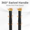 Giraffe Tools Garden Hose Lightweight Lay Flat Water Pipe Kink Free Flexible Hose with 9 Spray Function Nozzle(Black) 2