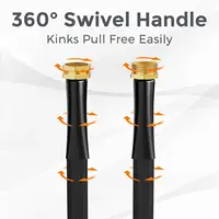 Giraffe Tools Garden Hose Lightweight Lay Flat Water Pipe Kink Free Flexible Hose with 9 Spray Function Nozzle(Black) 2
