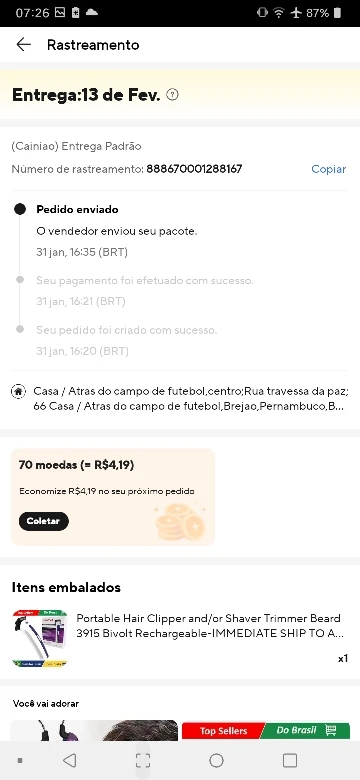 Máquininha De Cortar Cabelo e/ou Barbeador Portátil Aparador Barba 3915 bivolt Recarregável-ENVIO IMEDIATO PARA TODO BRASIL photo review