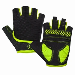 Enhanced Half - Finger Mountain Bike Gloves with Shock - Absorbing Gel Pads - XXL (YELLOW)