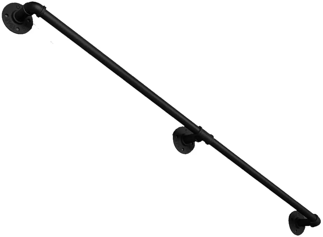 Ferro Forjado Escada Apoio Corrimão Industrial Loft Pipe Estilo Indoor Stair Trilhos Foot Rail Bold