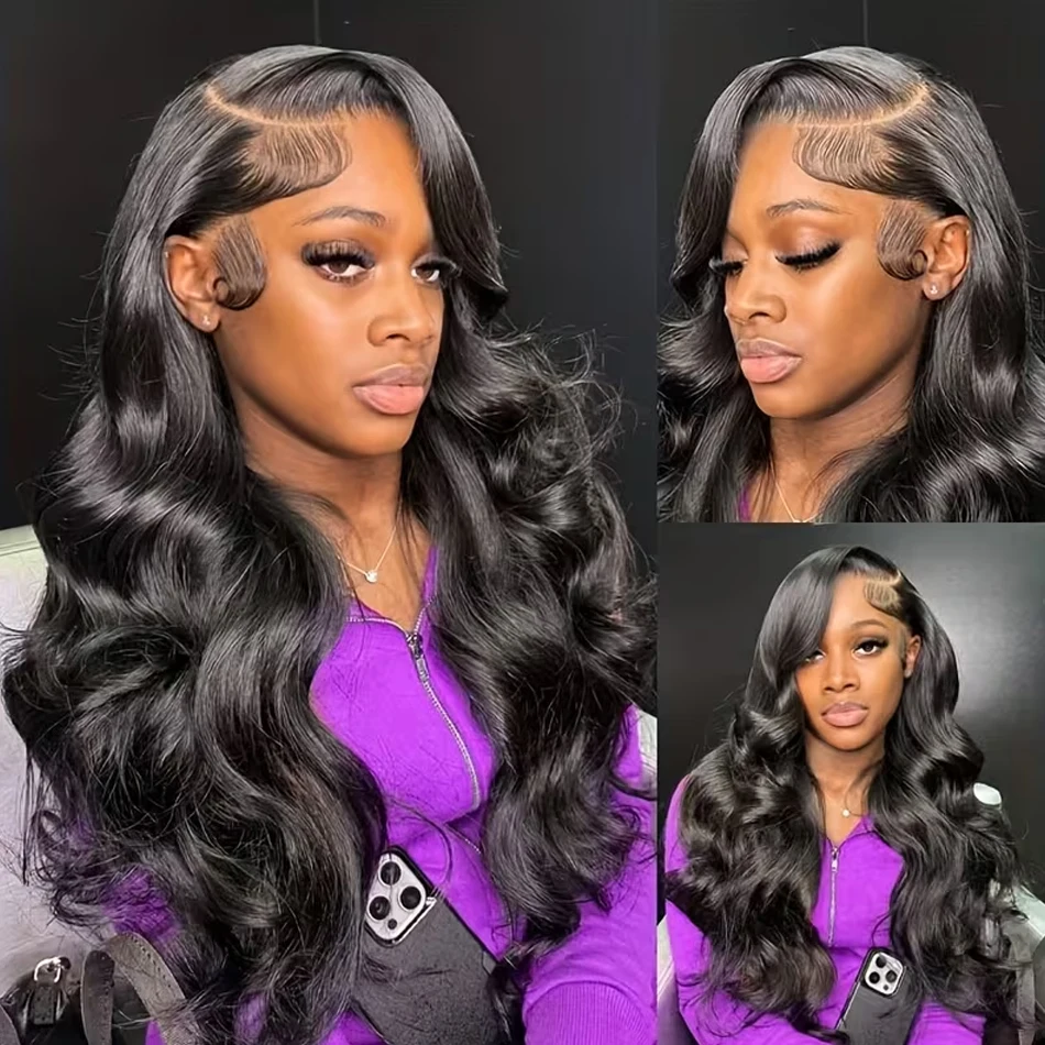 38 40 Inch 200% Density 13x4 Lace Frontal Body Wave Human Hair Wigs Brazilian Virgin 13x6 Highlight Transparent Lace Front Wig For Women Pre Plucked With Baby Hair Loose Wave Wig 5