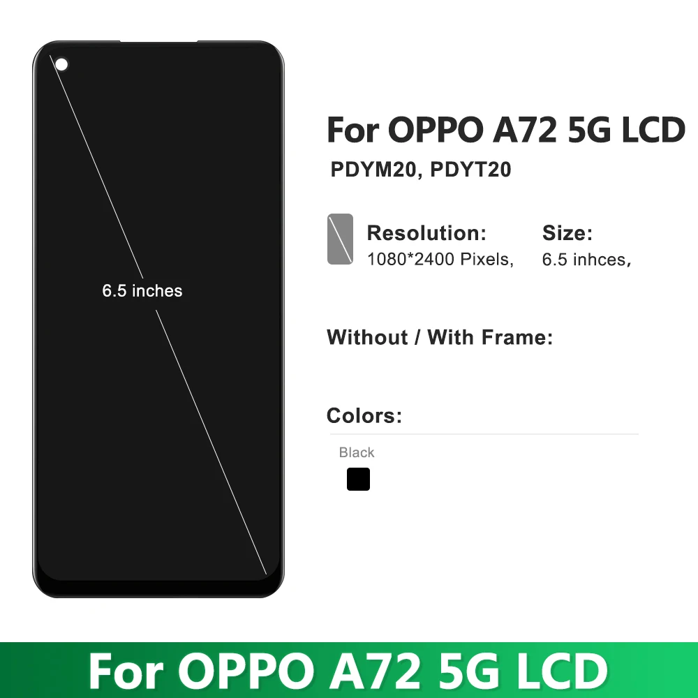  Ÿ   LCD ÷ ġ ũ üǰ, OPPO A72 5G PDYM20, PDYT20, 6.5 ġ