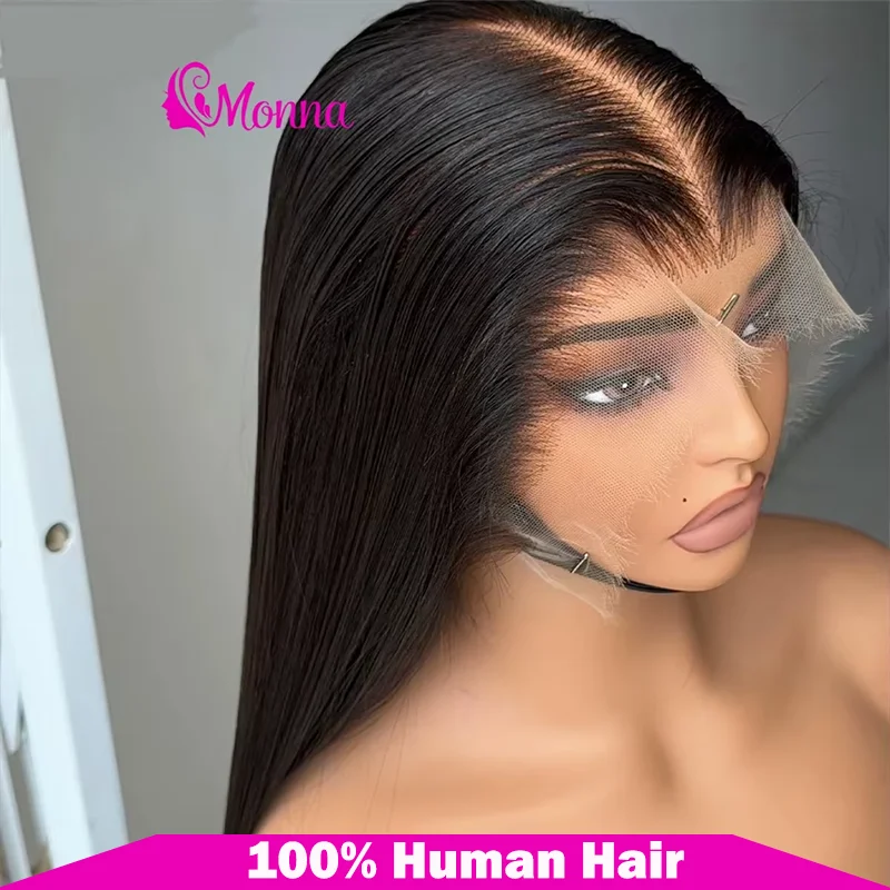 Perruques vietnamiennes 100% cheveux humains lisses, pré-épilées, avec dentelle frontale 13×4 13×6, sans colle, pour femmes