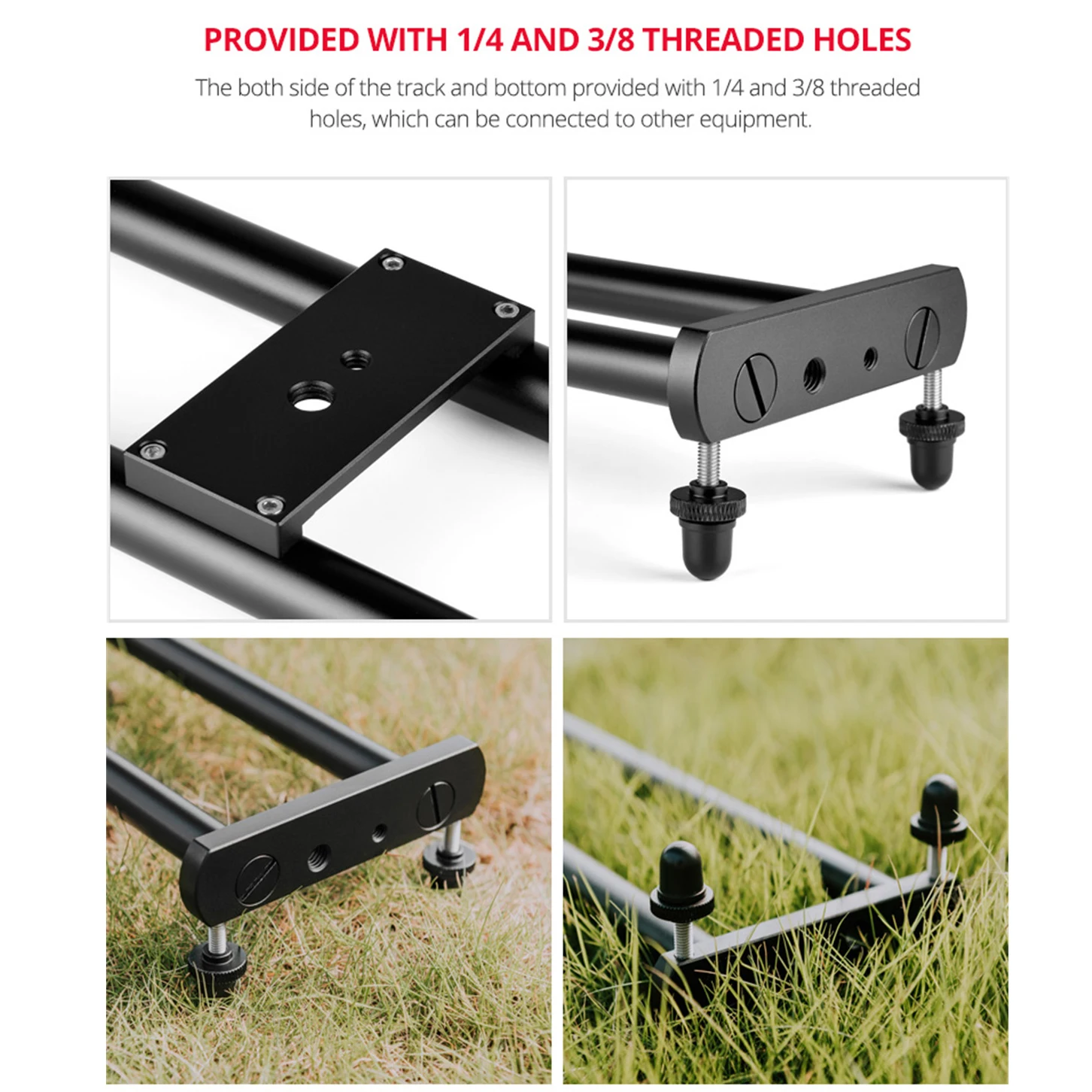 Dolly Rail Video Stabilizer Double-Track Rail Design DSLR Camera Video Slider camera track slider