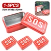 1-5pcs SOS Tin Medicine Pill Storage Case Lid Container For Outdoor Survival Gear Kits Set First Aid Pill Box Camping Equipment 1