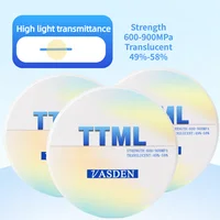 VASDEN 4D TTML Multilayer Zirconia Blocks More Translucent A1 A2 A3 CAD CAM Multi-layered Zirconium Disc Dental Lab Materials 2