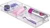 Clear Plastic Divided Vanity Organizer. Storage Tray with 5 Compartments for Cosmetics, Makeup and Accessories 1
