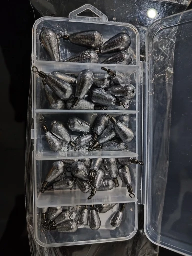 45PCS/Box Drop Shot Fishing Weight Sinker 3.5g 5g 7g 10g 14g Tube Bullet Plumb Pendant Metal Jig Sea Tackle Kit Pesca Tool photo review