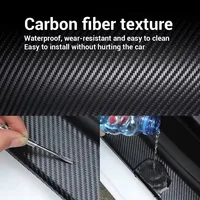 1-20m Carbon Fiber Car 3D Tape Sticker Door Mirror Paste Protector Strip Protection Protective Film Waterproof Adhesive Sedan 6
