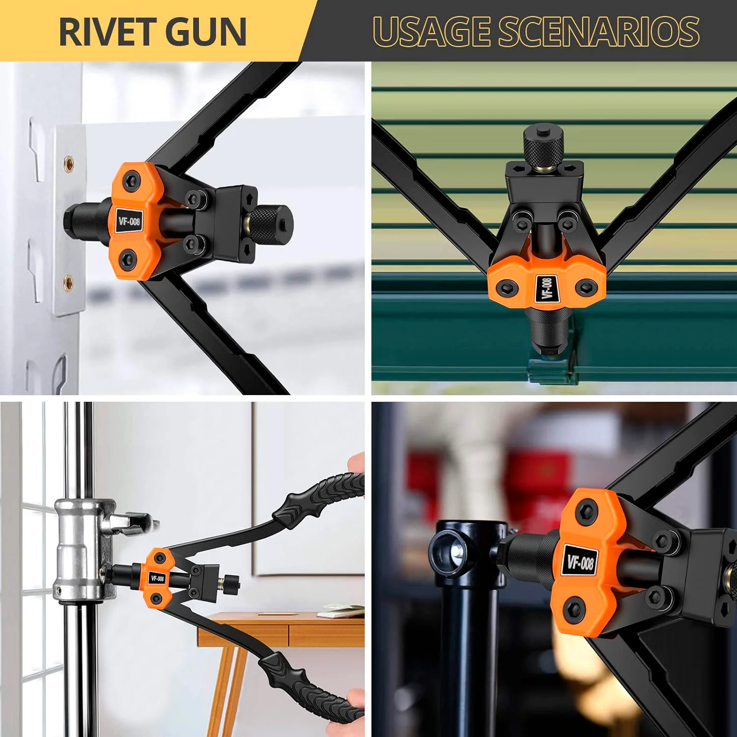 Portable Manual Rivet Nut Gun M3/M4/M5/M6/M8/M10 Mandrels Adapter Insert Hand Threaded Rivet Tool Home Riveting Tools DIY