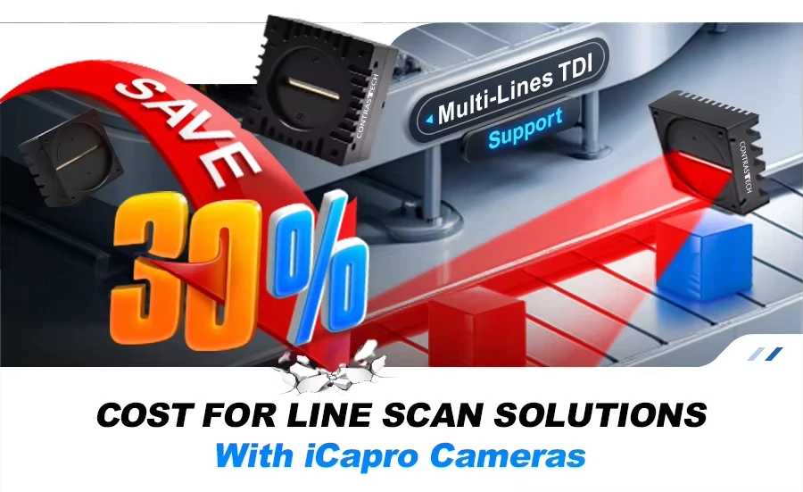 8K 2.5GigE ICapro Industrial Line Scan Camera TDI Low-Power Fiber Optic High-Speed NIR Imaging for Fabric & Textile Inspection