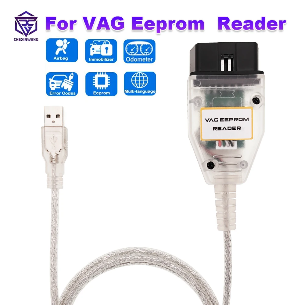 

For Vag Eeprom Programmer Reader Cable Support Read Write Eeprom Clear Reset Airbag Crash Data Immobilizer Mileage Correction