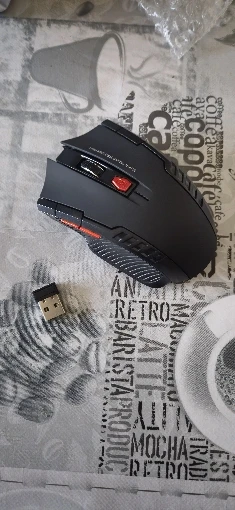 Ratón inalámbrico de 2,4G, receptor USB, 6 botones, ratones inalámbricos ópticos profesionales, ratones USB de desplazamiento derecho para ordenador portátil y PC photo review