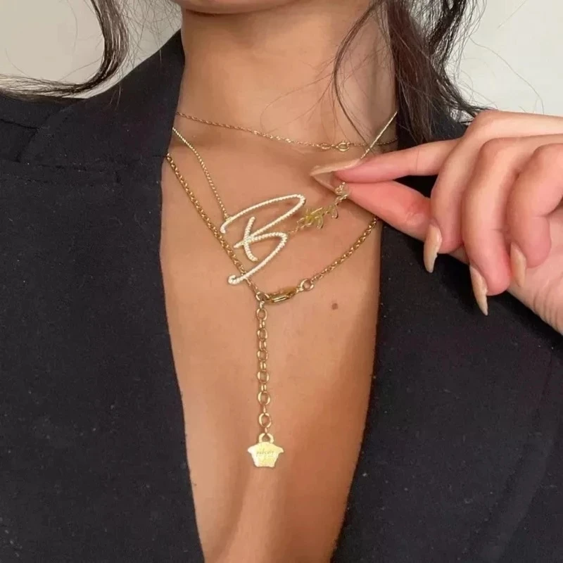 Customized Necklace Signature Style Name Personalized With Zircon 925 Silver Letter Pendant Crystal Nameplate Jewelry For Womens
