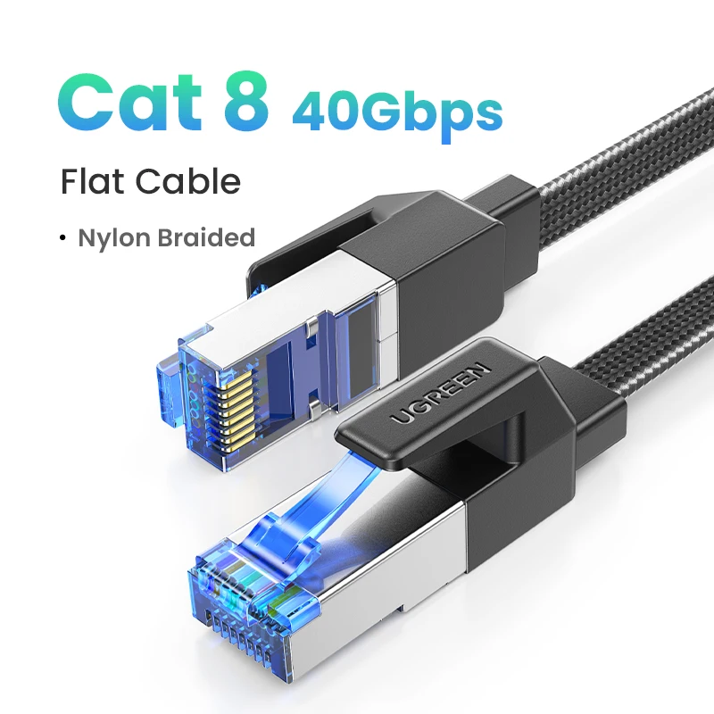 RIIPOO Cat 8 Ethernet Cable 5Ft - 40Gbps Ultra Fast 2000MHz Braided Network Cable For Gaming & Streaming