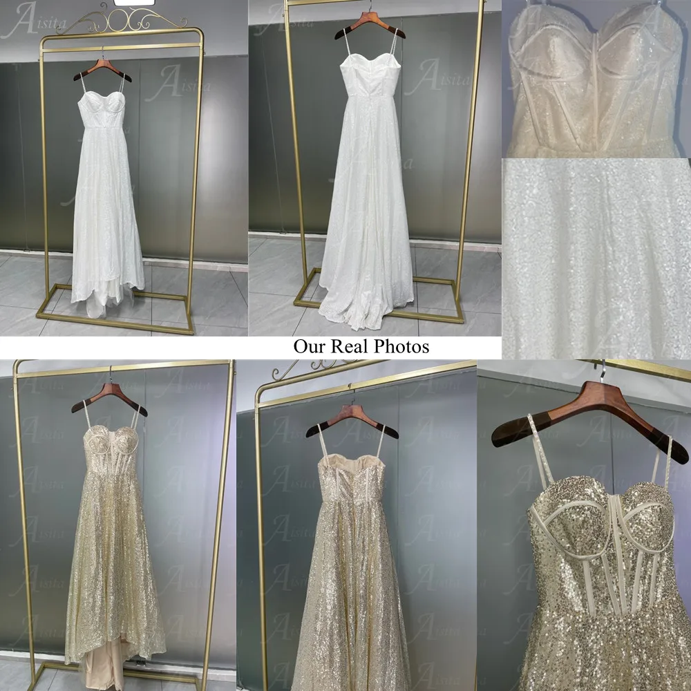 Blingbling Wedding Dress Glitter Brides Wedding Dresses Sequins Bride Dresses Vestido De Novia Luxurious A-Line Dresses Vestidos