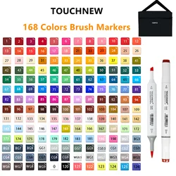 Alcohol - Based Dual Tip Art Markers Set with Soft Brush and Chisel Tips - 30 to 168 Vibrant Colors (168 Colors)