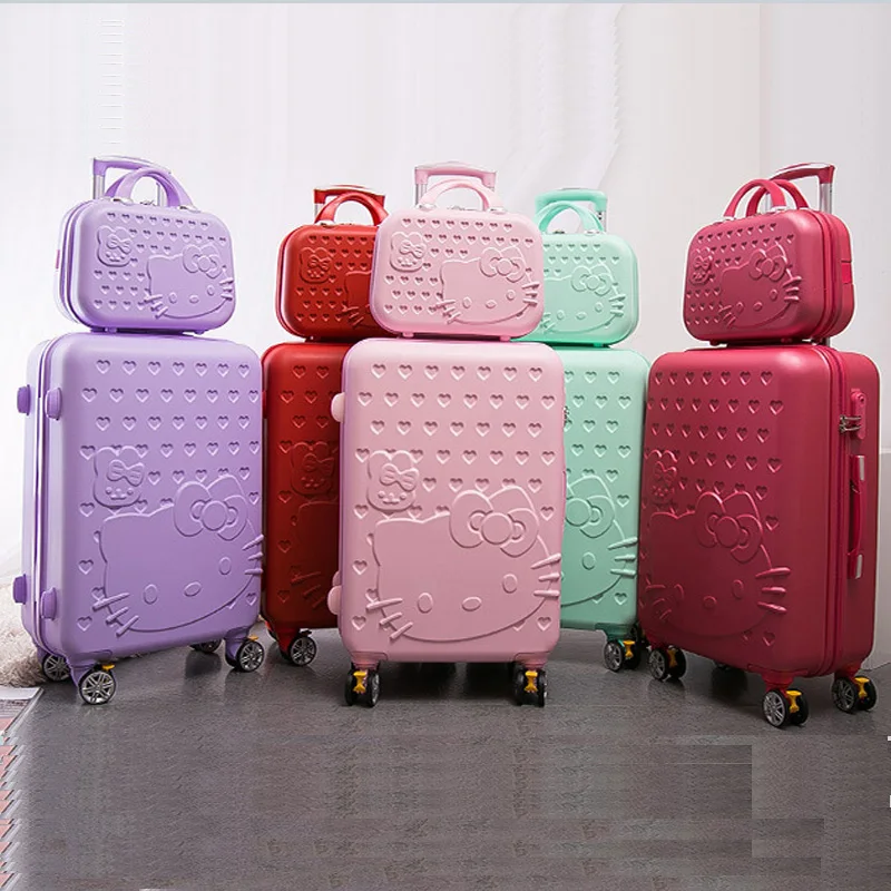 14"20"24 Inch Makeup Travel Suitcase Pack Of 2 Pieces With Wheel Carry On Trolley Luggage Sets Cosmetic Bag Valise
