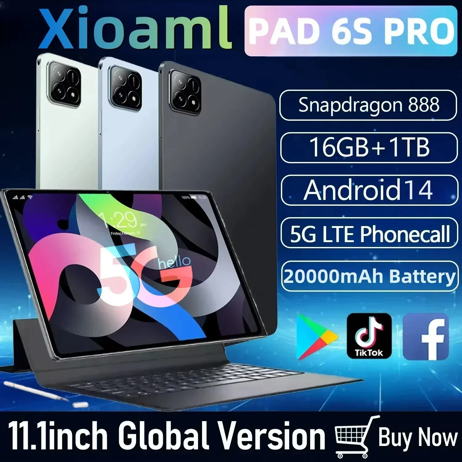 2024-NEW-Global-Version-Original-Xioami-Pad-6S-Pro-Tablet-16GB-1T ...
