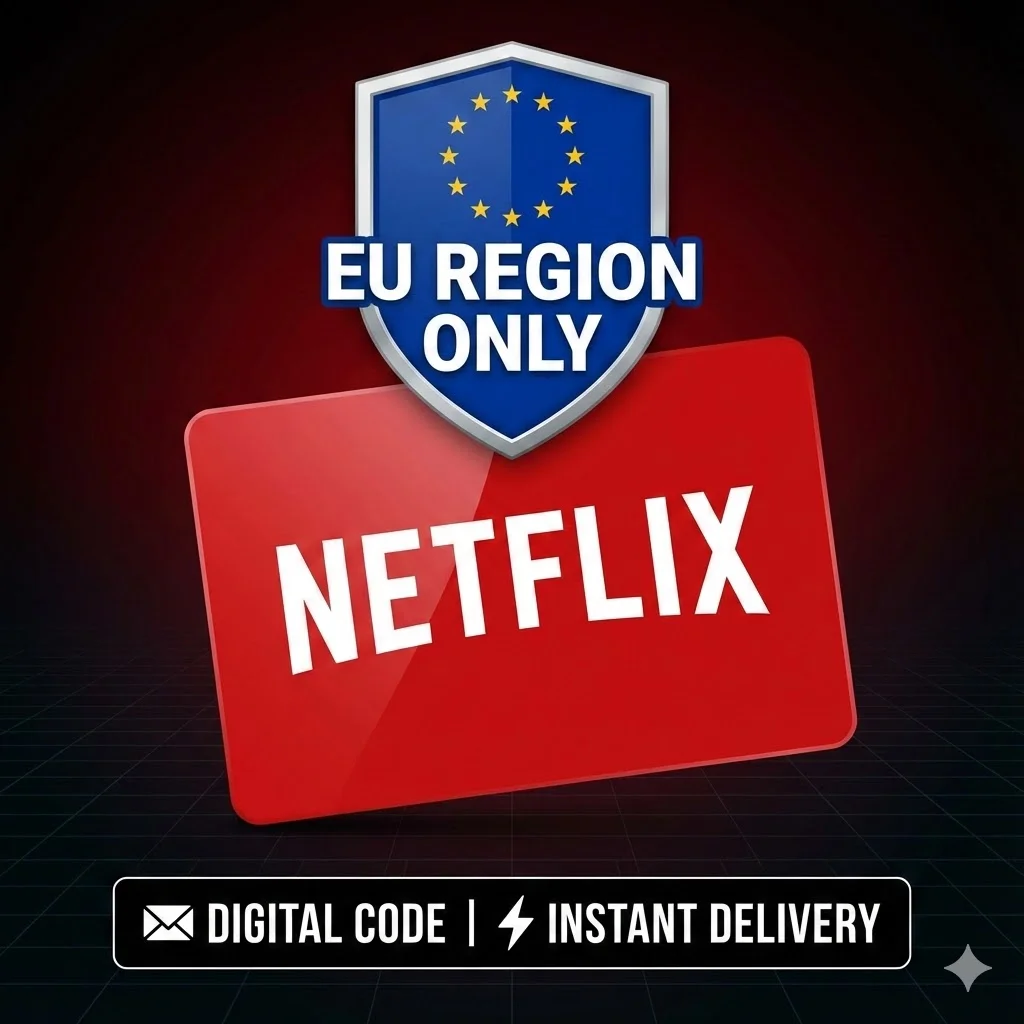 Karta podarunkowa Netflix Region UE |   Kod cyfrowy - natychmiastowa dostawa |   Karta podarunkowa do topingu konta w Europie