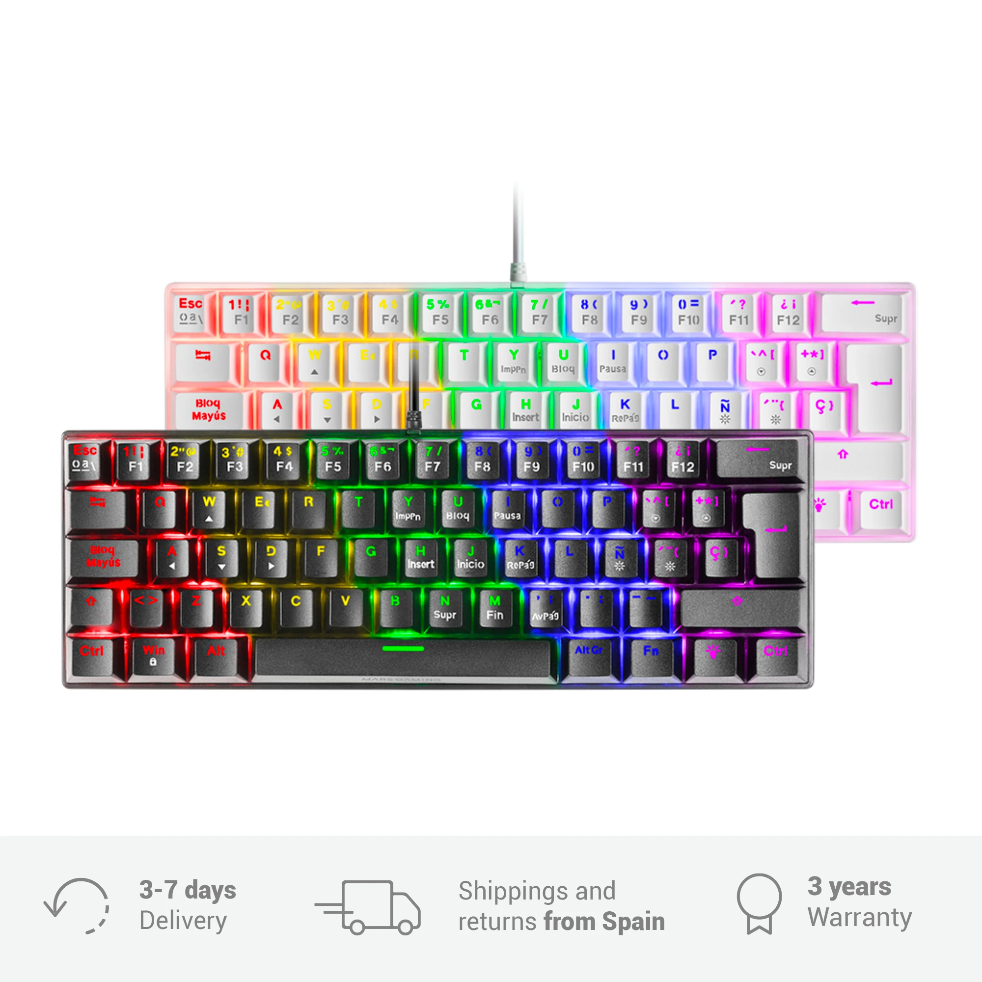 機械式ゲーミングキーボードmk60,超小型,60% GB,青/茶色/赤