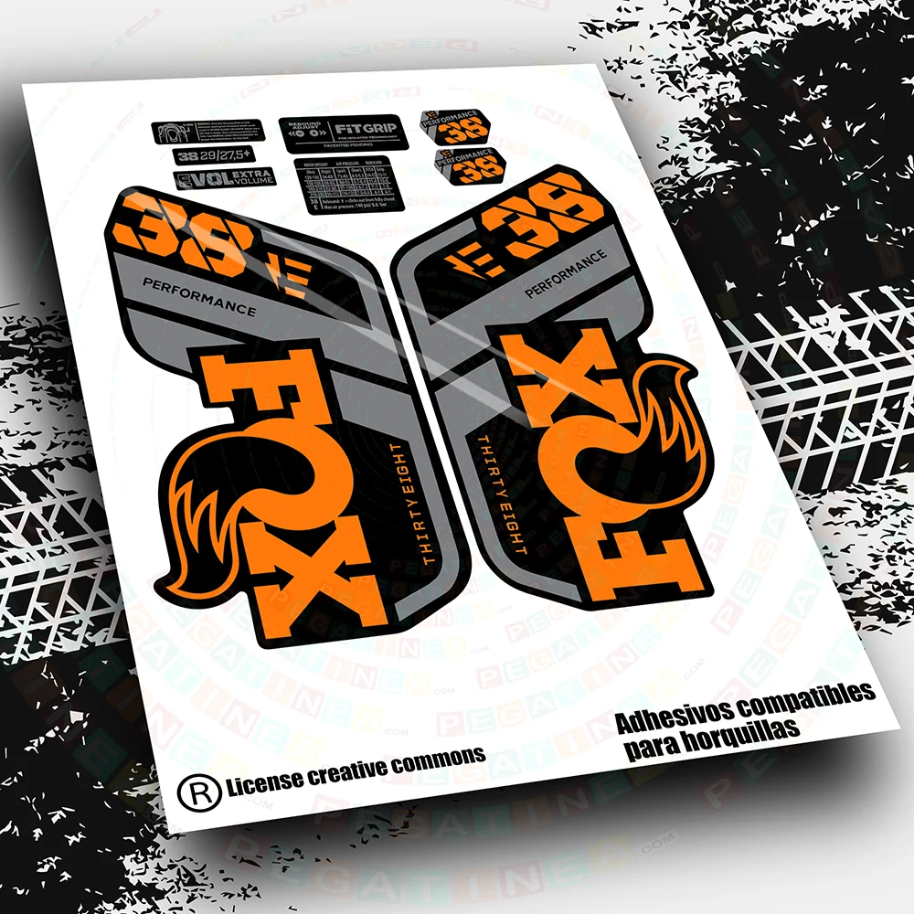 Fox 38 Performance E-Bike 2021-2023 Bicolore Wp559 Accessori Ciclismo Vinile Mountain Bike Adesivi Mtb Compatibili