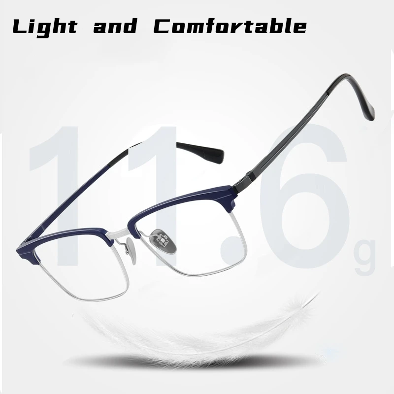 YIMARUILI Fashion Ultra-light Luxury Eyewear Square Aluminum Magnesium Pure Titanium Optical Prescription Glasses Frame Men 9205