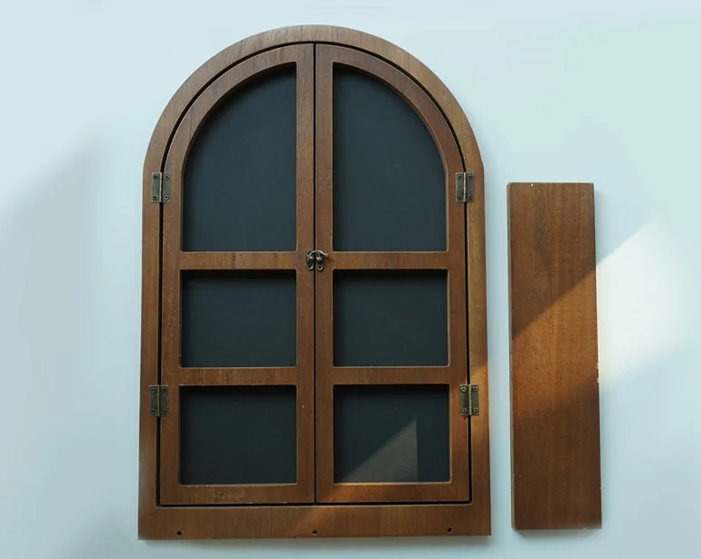 열리는 창문 아치형 아치 액자 [우드 원목 나무 빈티지 대형 프레임 포스터 인테리어 방 거실꾸미기]