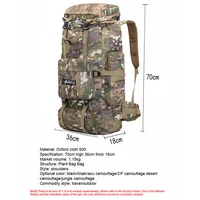 Outdoor Bag Camping Waterproof Bag training Equipment Backpack 70L Large Capacity Mountaineering 3D Backpack Camping Tactical 2