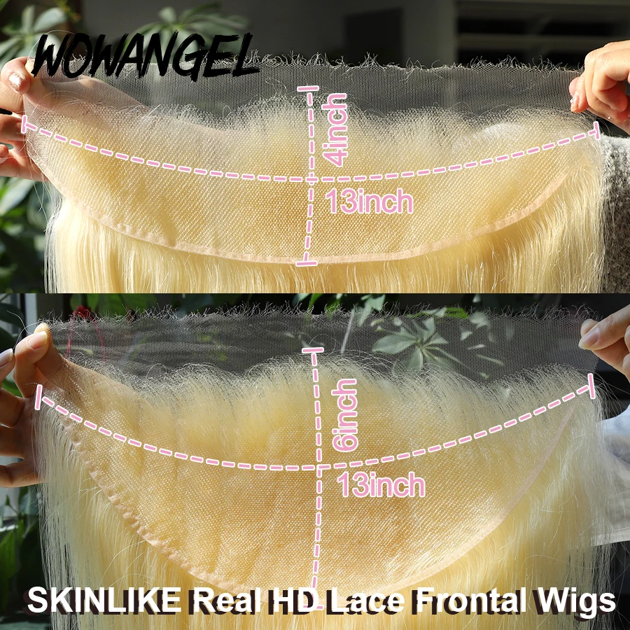 WOWANGEL HD Lace Frontal 13x6 613 Fulll Frontal Only Human Hair Melt Skins Virgin Hair Straight Real HD Lace Closure Only human hair closure human hair lace product human hair frontal