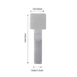 Reusable Hook and Loop Self - Adhesive Cable Organiser Straps - 100 pcs (Grey)
