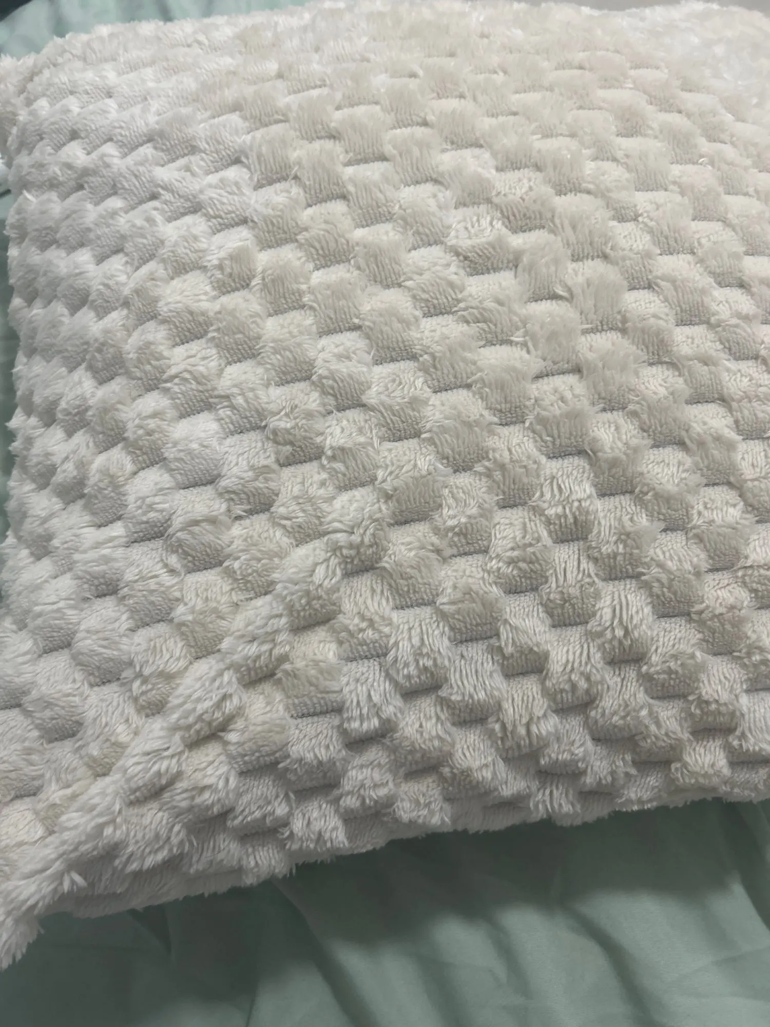 1pcs Pineapple Grid Turtle Pattern 3D Soft Plush Throw Pillowcase,Cream White For Living Room Sofa Bedroom Home Room Decor photo review
