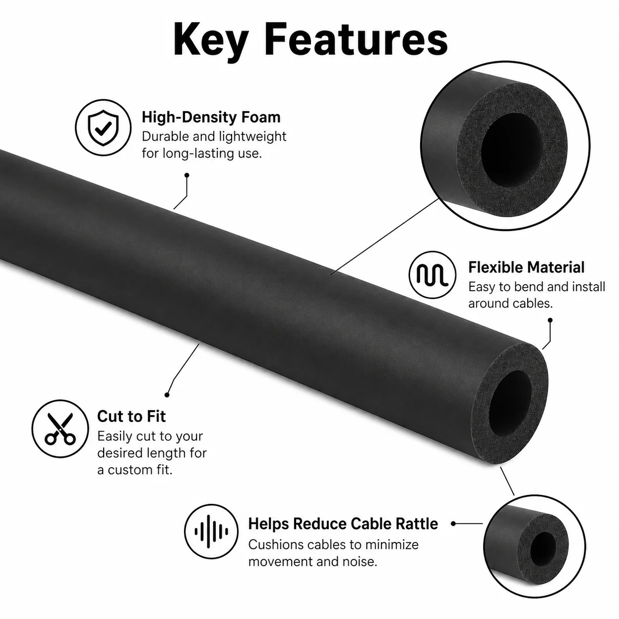 Universal Bicycle Cable Noise Dampening Cotton Wrap for Brake and Gear Systems