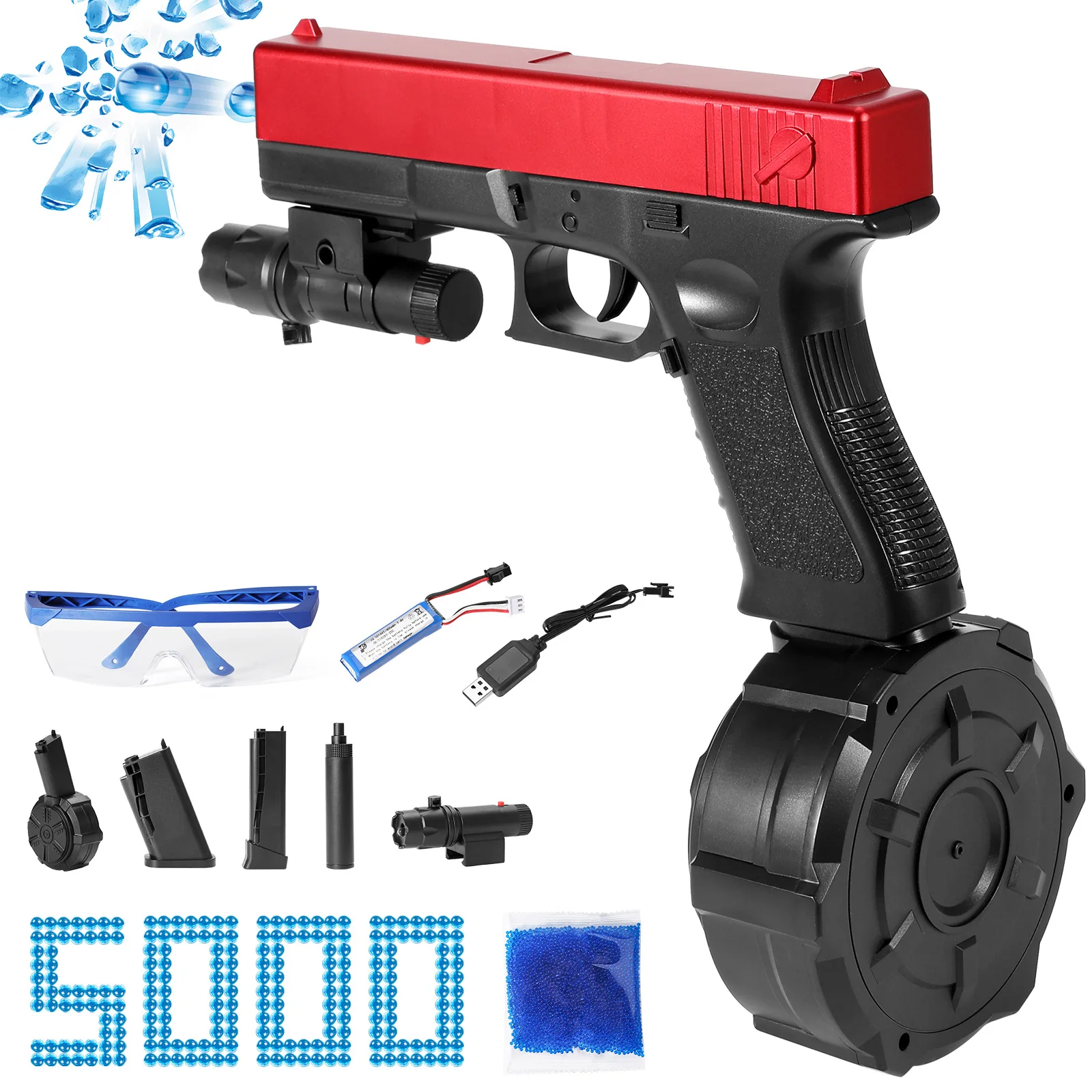 BIU BLASTER - Pistola eléctrica de bolas de gel, pistola de bolas de agua,  bolas de gel de explosión automática, pistola de juguete altamente