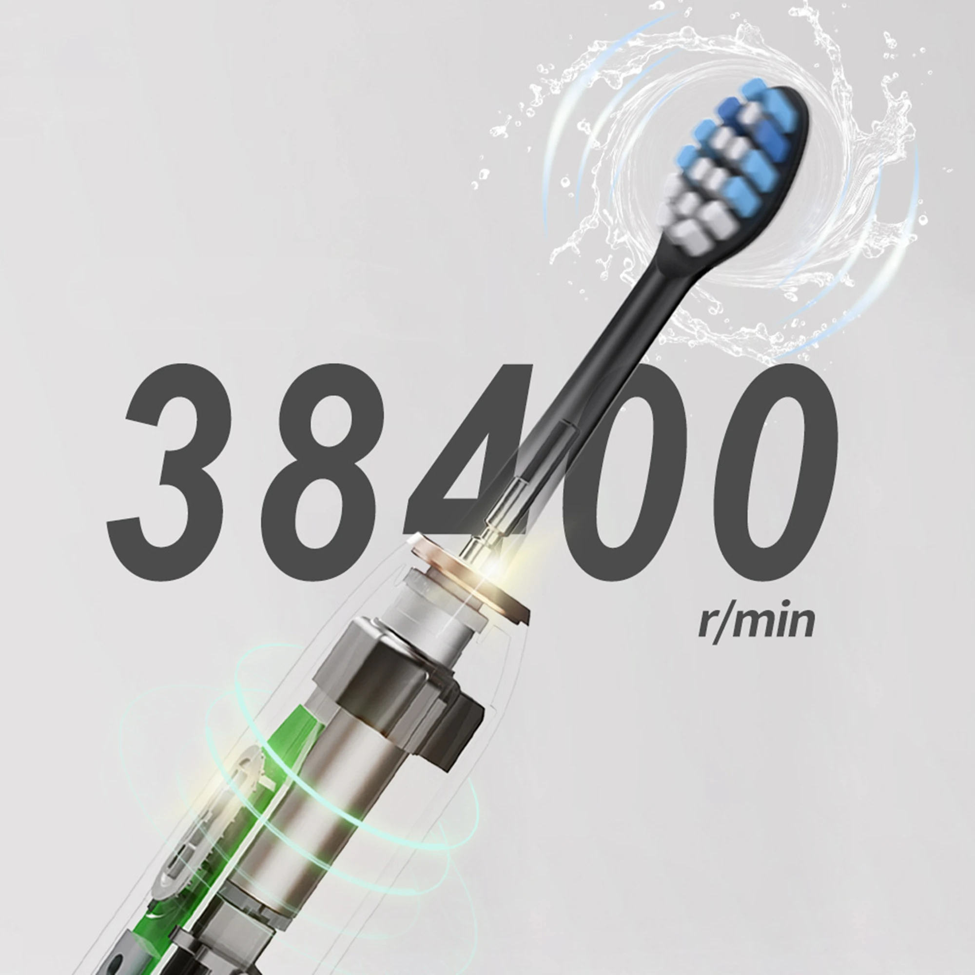 Electric sonic toothbrush USB rechargeable, equipped with 6 replacement heads and 5 levels of long-life toothbrush 3