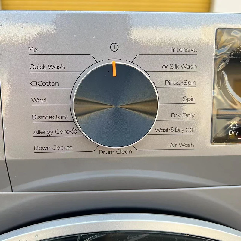 Drum Washing Machine Compact Portable Full Automatic Laundry Washer in Gray Apartment with Drain Pump LED Display Programs 5