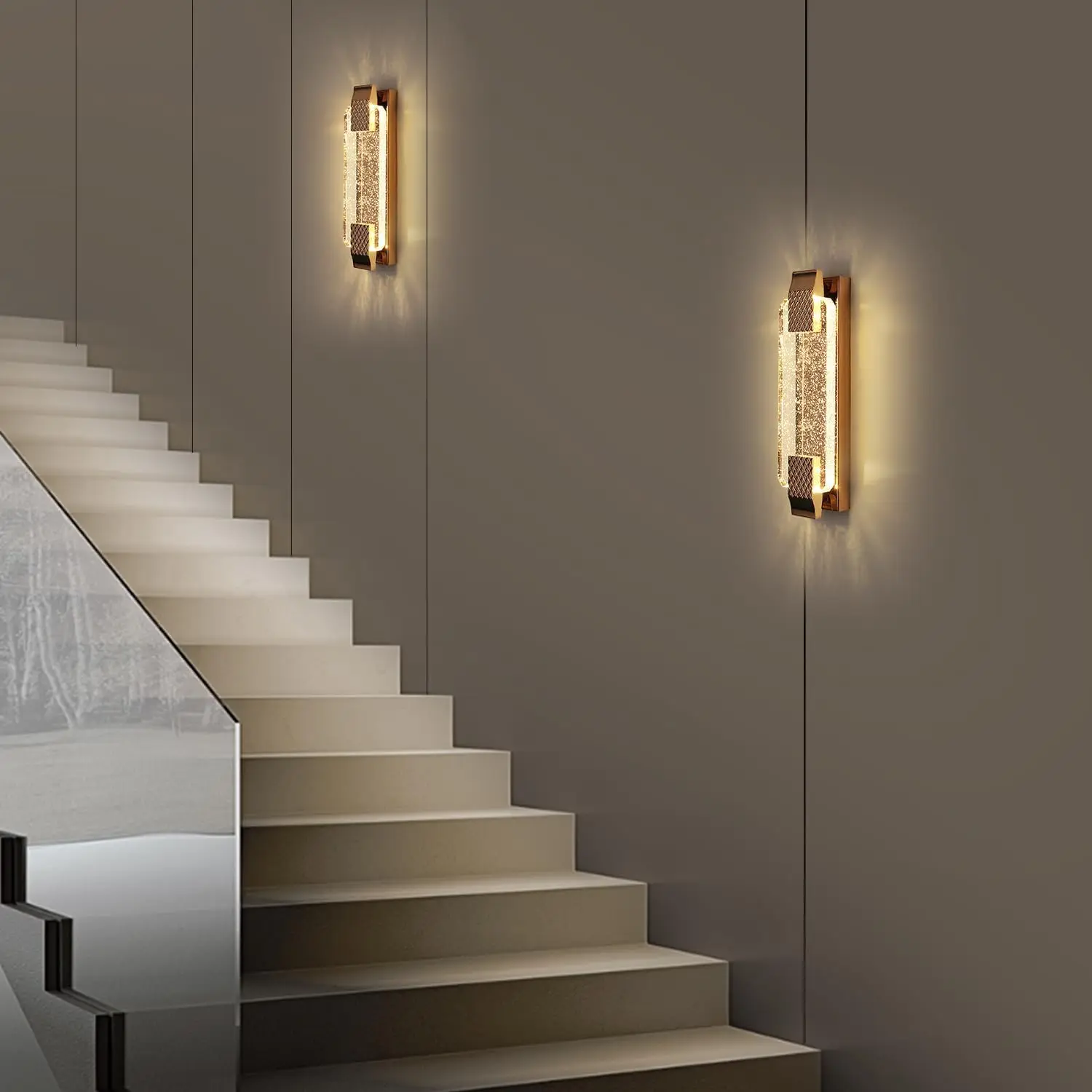 Crystal Wall Lights,LED Wall Light 6500K Wall Sconce Crystal Lamp for Living Room,Bedroom,Cool White Light [Energy Class E]: 3 - 5 Days Free Delivery Only UK