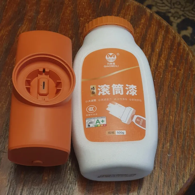 Rouleau de peinture murale antibactérien, brosse de réparation à base d'eau, peinture pour mur intérieur de maison, petit rouleau de peinture en Latex blanc Portable photo review