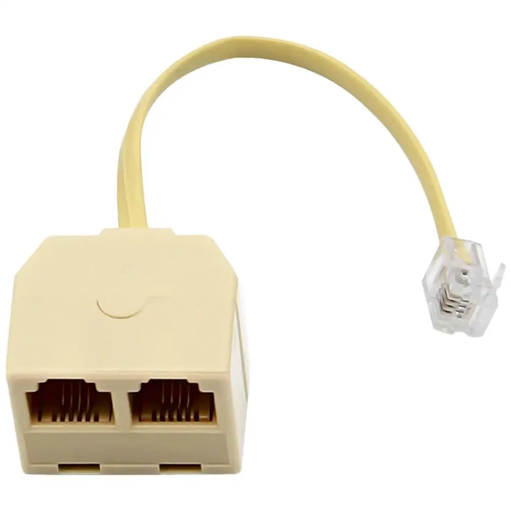 Extensión RJ11, MXDDY-001, 1Pza, Divisor RJ11 1-2, Interior, Marfil, Plástico y Metal.