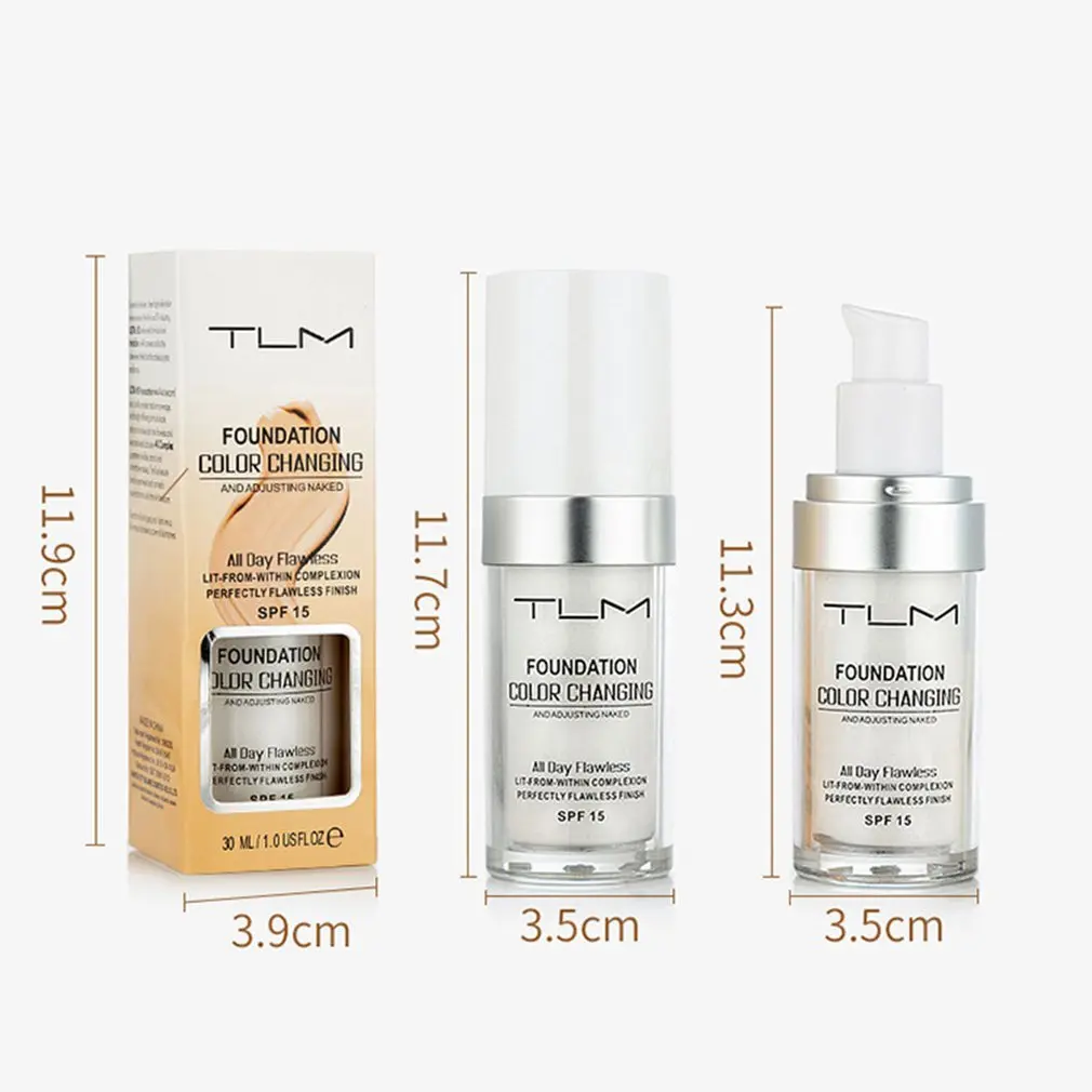 Foundation Concealer Colour Changing Warm Skin Tone Foundation Makeup Base Nude Face Moisturizing Liquid Cover Concealer for Women