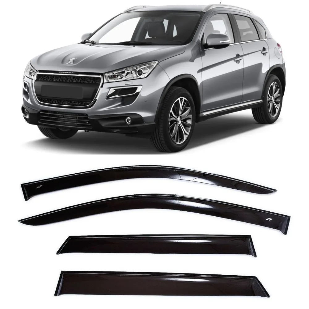 Дефлекторы окон Cobra Tuning C41712 на авто Peugeot 4008 5d 2012-2017 4 шт./комп. ветровики от дождя