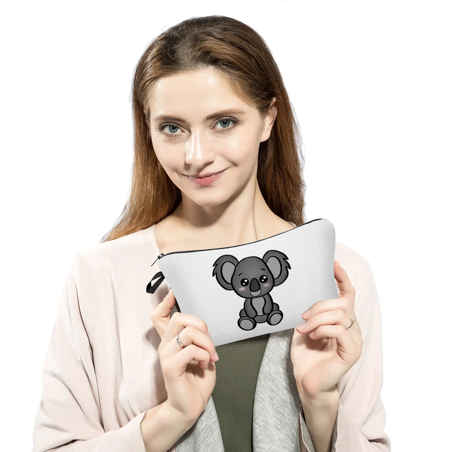 Student Pencil Case Outdoor Women's Makeup Bag Cartoon Koala Print Cosmetic Storage Bag School Teacher Gift Portable Cute Animal 3