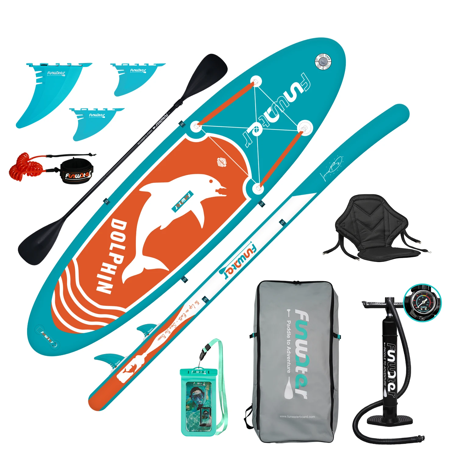 Funwater Tavola Stand Up Paddle Gonfiabile Con Sedile-Tavola Da Surf Paddle, 320X83X15 Cm (10 '6 "X33X6") Sup Include Sedile Per Kayak