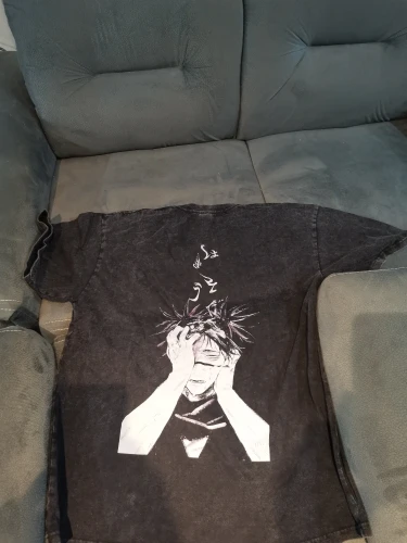 Jujutsu Kaisen T-Shirt – Satoru Gojo Pose Design | Cotton Oversized Anime Tee with Six Eyes Symbol