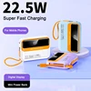 Mini Power Bank 20000mAh 22.5W Fast Charging Built in Cables Powerbank External Battery Charger for iPhone Samsung Huawei Xiaomi 2