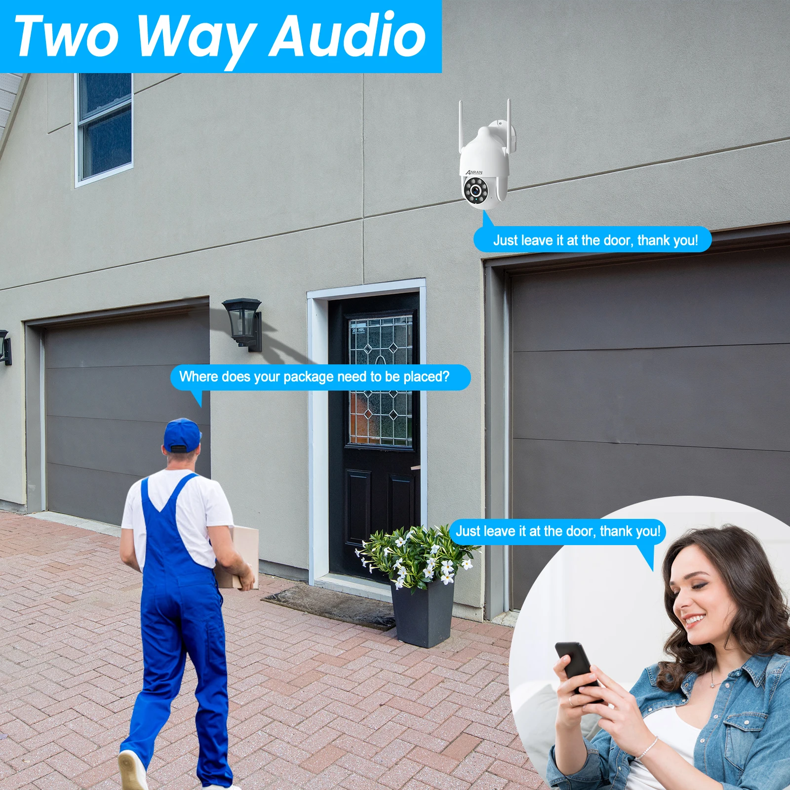 5MP Wifi Surveillance Camera Outdoor Wireless Two Way Real Time Talk Automatic Tracking Color Night Vision Security Camera Wifi Camera Surveillance Camera Wifi IP Camera